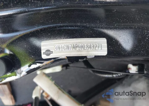 2019 Nissan Versa 1.6 Sv z USA, uszkodzony, nr VIN 3N1CN7AP9KL843271